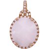 White Quartz & 0.38ctw Diamond Halo Pendant 18K Gold