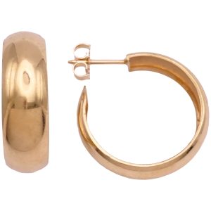 Wide Hoop Earrings 14K Yellow Gold