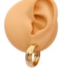 Wide Hoop Earrings 14K Yellow Gold worn
