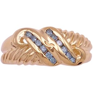 0.12ctw Blue Diamond Band Ring 14K Gold