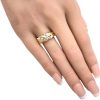 0.12ctw Blue Diamond Band Ring 14K Gold worn