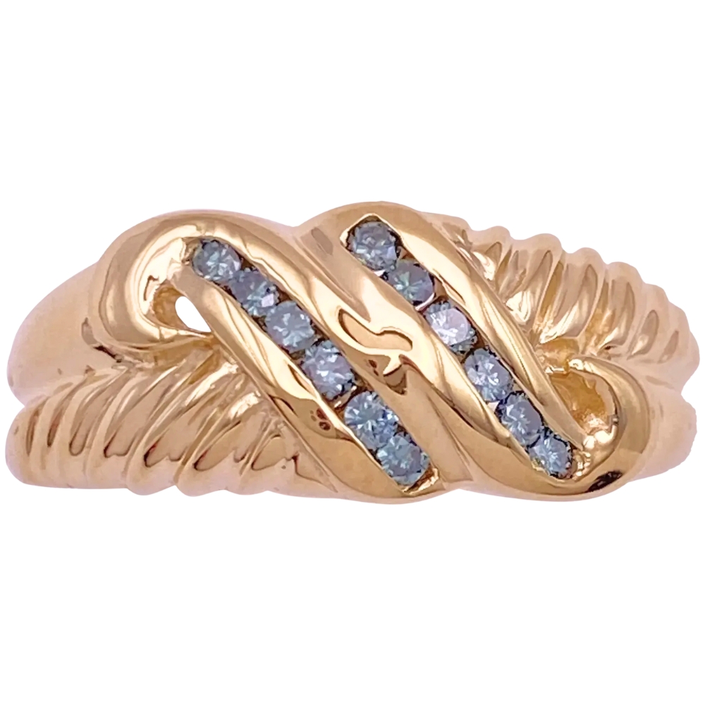 0.12ctw Blue Diamond Band Ring 14K Gold