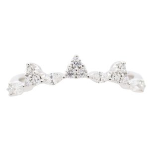 0.21ctw Marquise and Round Diamond Curved Band Ring 14K White Gold