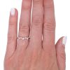0.21ctw Marquise and Round Diamond Curved Band Ring 14K White Gold worn
