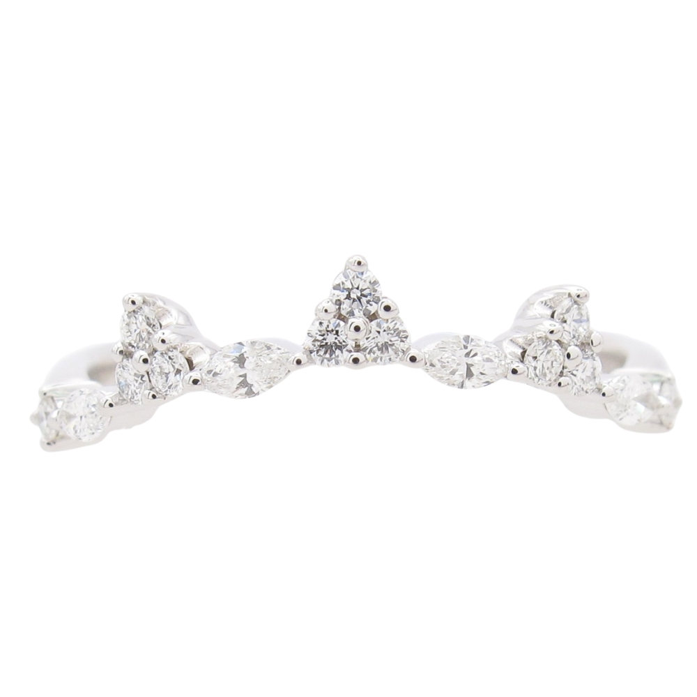 0.21ctw Diamond Curved Band Ring 14K White Gold
