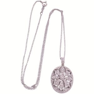 0.24ctw Diamond Ornate Necklace 14K White Gold