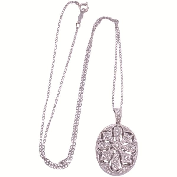 0.24ctw Diamond Ornate Necklace 14K White Gold