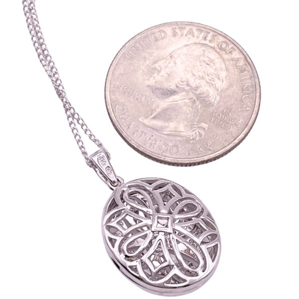 0.24ctw Diamond Ornate Necklace 14K White Gold back