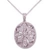 0.24ctw Diamond Ornate Necklace 14K White Gold close up