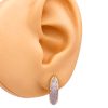 0.24ctw Pavé Diamond Hoop Earrings 14K Gold worn
