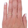 0.30ctw Pear & Round Diamond Band Ring 14K Gold worn
