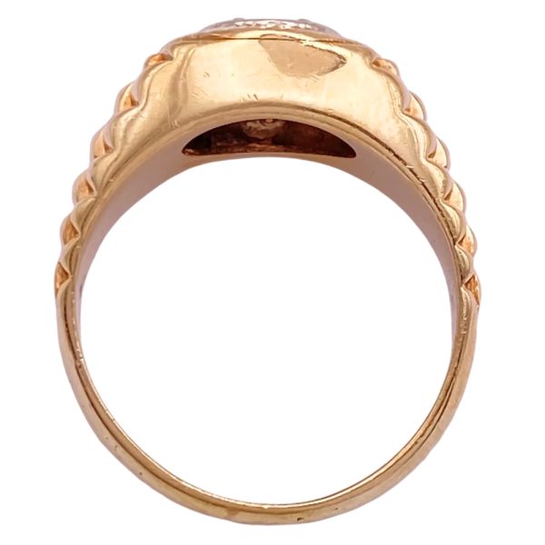 0.33ct Diamond Solitaire Rolex Inspired Ring 14K Gold profile