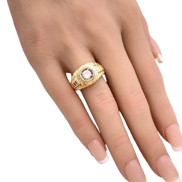 0.33ct Diamond Solitaire Rolex Inspired Ring 14K Gold worn