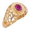 0.50ct Ruby Filigree Ring 14K Gold side