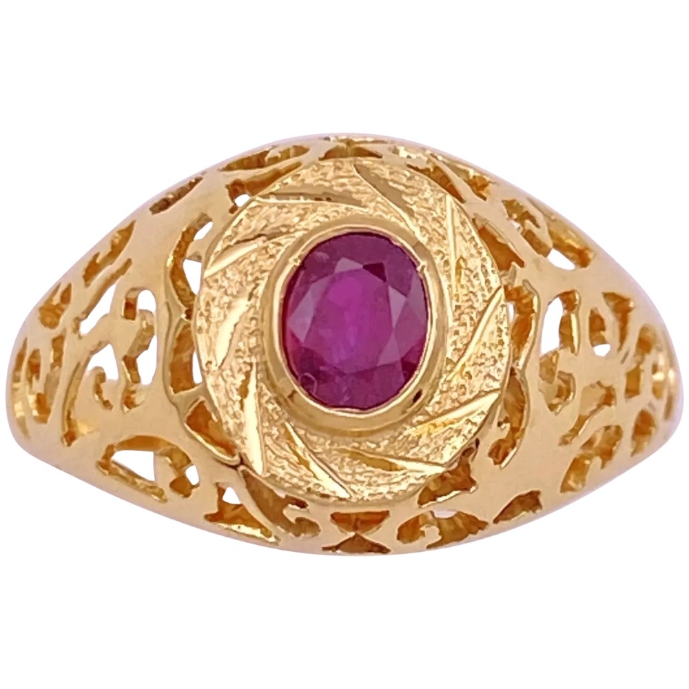 0.50ct Ruby Filigree Ring 14K Gold