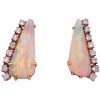 0.64ctw Opal Earrings 14K Two-Tone Gold