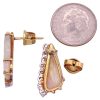 0.64ctw Opal Earrings 14K Two-Tone Gold back