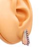 0.64ctw Opal Earrings 14K Two-Tone Gold worn