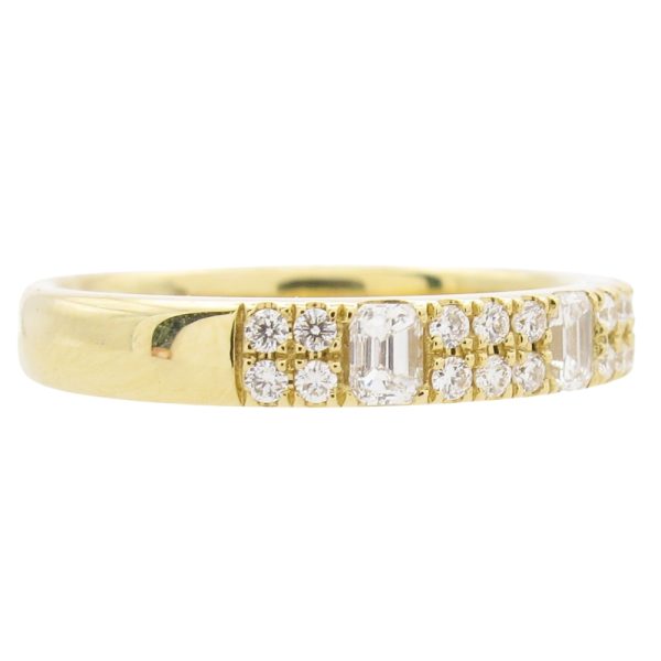 0.75ctw Emerald-Cut Diamond Band Ring 14K Gold side