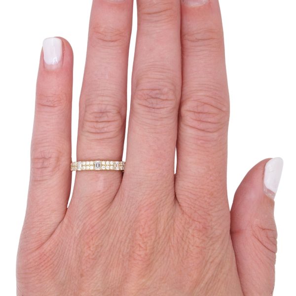 0.75ctw Emerald-Cut Diamond Band Ring 14K Gold worn