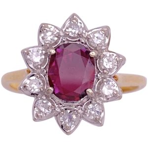 0.88ctw Red Spinel Ring 14K Two-Tone Gold