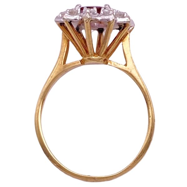0.88ctw Red Spinel Ring 14K Two-Tone Gold side profile