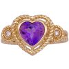 1.24ctw Amethyst Heart & Diamond Ring 14K Gold