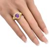 1.24ctw Amethyst Heart & Diamond Ring 14K Gold worn