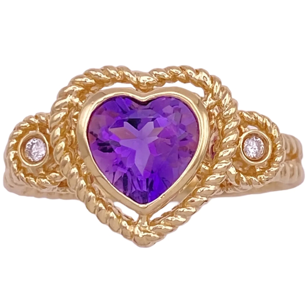 1.24ctw Amethyst Heart Ring 14K Gold