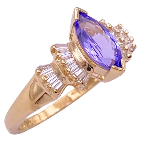 1.25ctw Tanzanite Ring 14K Gold side