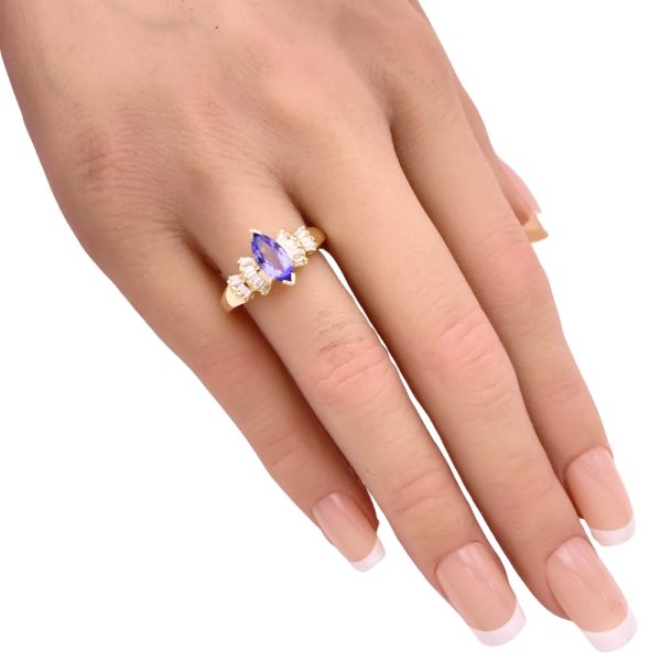 1.25ctw Tanzanite Ring 14K Gold worn