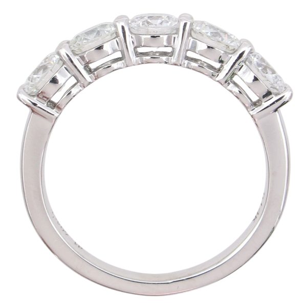 1.60ctw Five Diamond Band Ring 14K White Gold profile