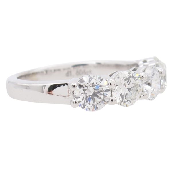 1.60ctw Five Diamond Band Ring 14K White Gold side