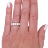 1.60ctw Five Diamond Band Ring 14K White Gold worn