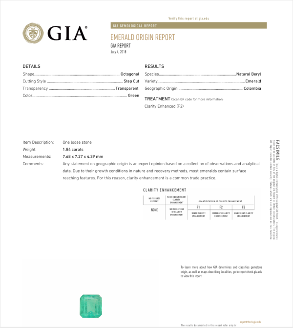 1.84ct Natural Colombian Emerald Diamond Ring 14K GIA