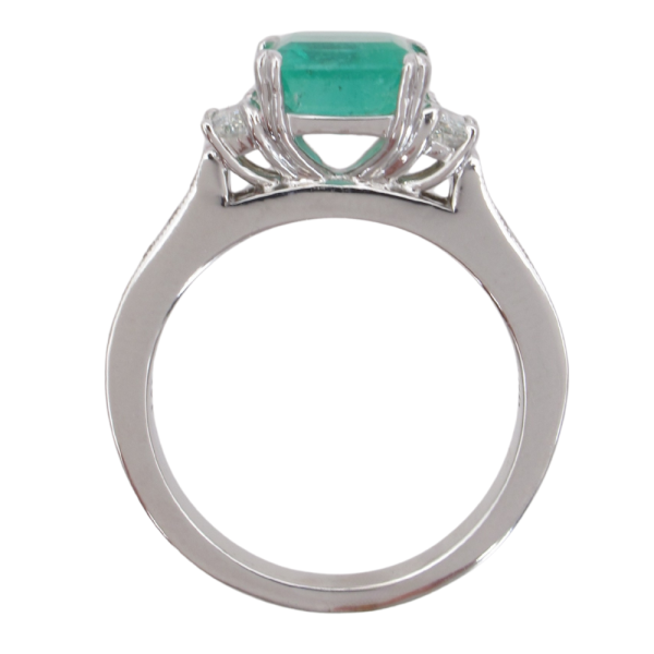 1.84ct Natural Colombian Emerald Diamond Ring 14K GIA profile
