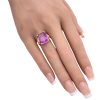10.82ct Retro Pink Sapphire Ring 14K Gold worn