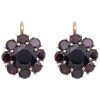 12.48ctw Garnet Cluster Drop Earrings 14K Gold