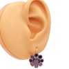 12.48ctw Garnet Cluster Drop Earrings 14K Gold worn