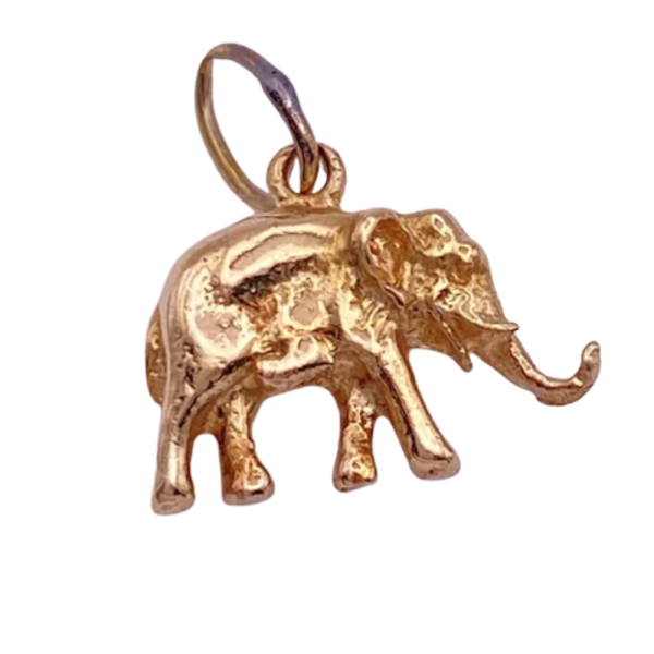 14k gold elephant charm Reverse side