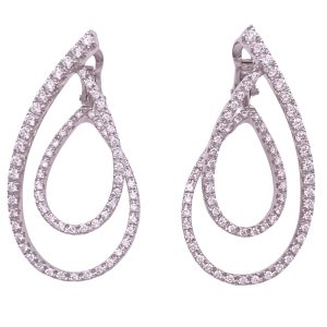 2.00ctw Diamond Statement Earrings 18K White Gold