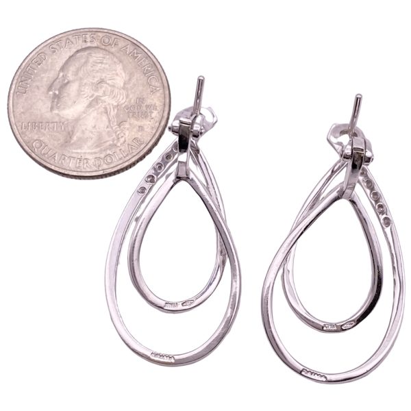 2.00ctw Diamond Statement Earrings 18K White Gold back