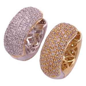 2.00ctw Reversible Pavé Diamond Hoop Earrings 14K Gold