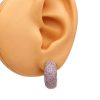 2.00ctw Reversible Pavé Diamond Hoop Earrings 14K Gold white side worn