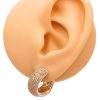 2.00ctw Reversible Pavé Diamond Hoop Earrings 14K Gold yellow side worn