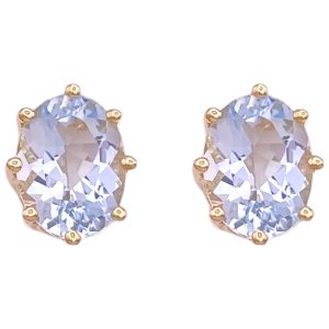 2.30ctw Aquamarine Stud Earrings 14K Gold