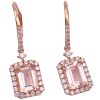 3.80ctw Morganite Dangle Earrings 14K Rose Gold
