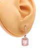 3.80ctw Morganite Dangle Earrings 14K Rose Gold worn