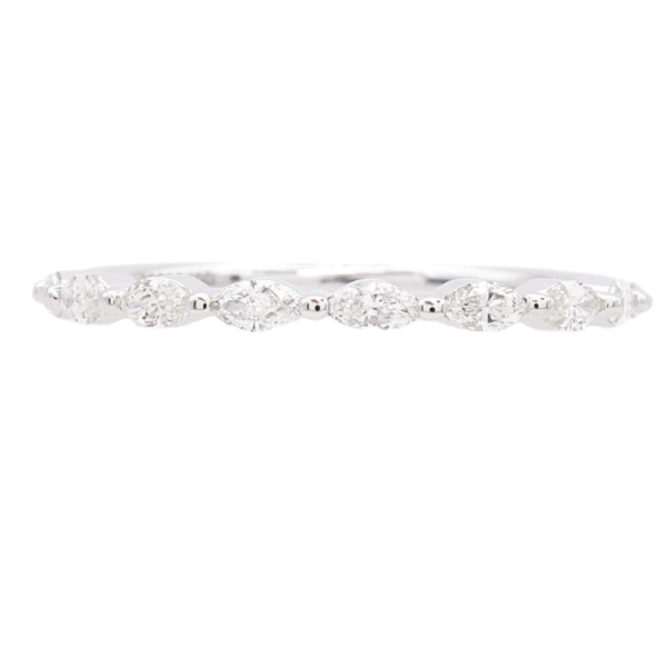 .30ctw Marquise Diamond Half Stack Band 14K Gold front