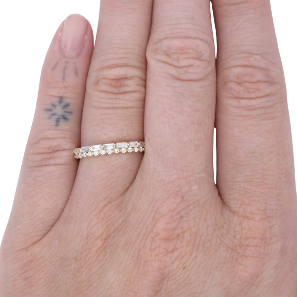 .32ctw Round & Baguette Diamond 2 Row Band 14K Gold (2)